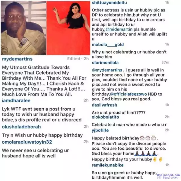 Photo: Fans Blast Actress Mide Martins For Ignoring Her Husband On His Birthday